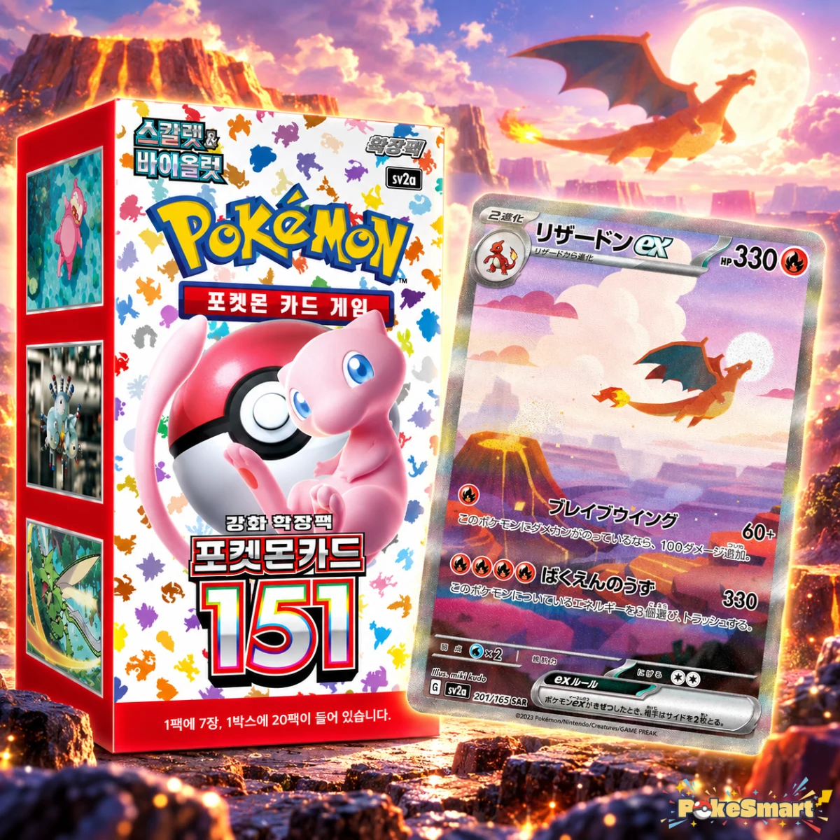 Pokémon 151 booster box and chase card
